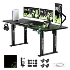 Standing Gaming Desk with Adjustable Height Frame