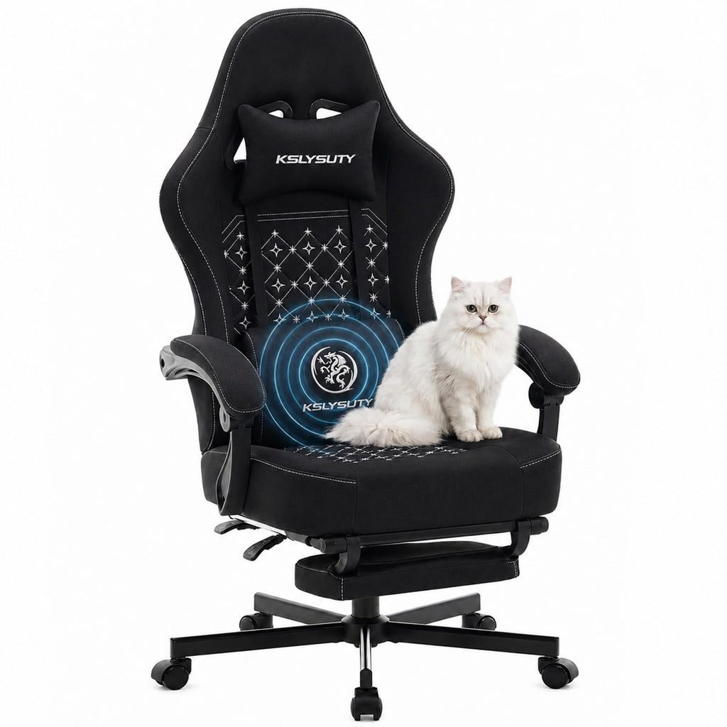 Ergonomic Gaming Chair with Footrest and Lumbar Support