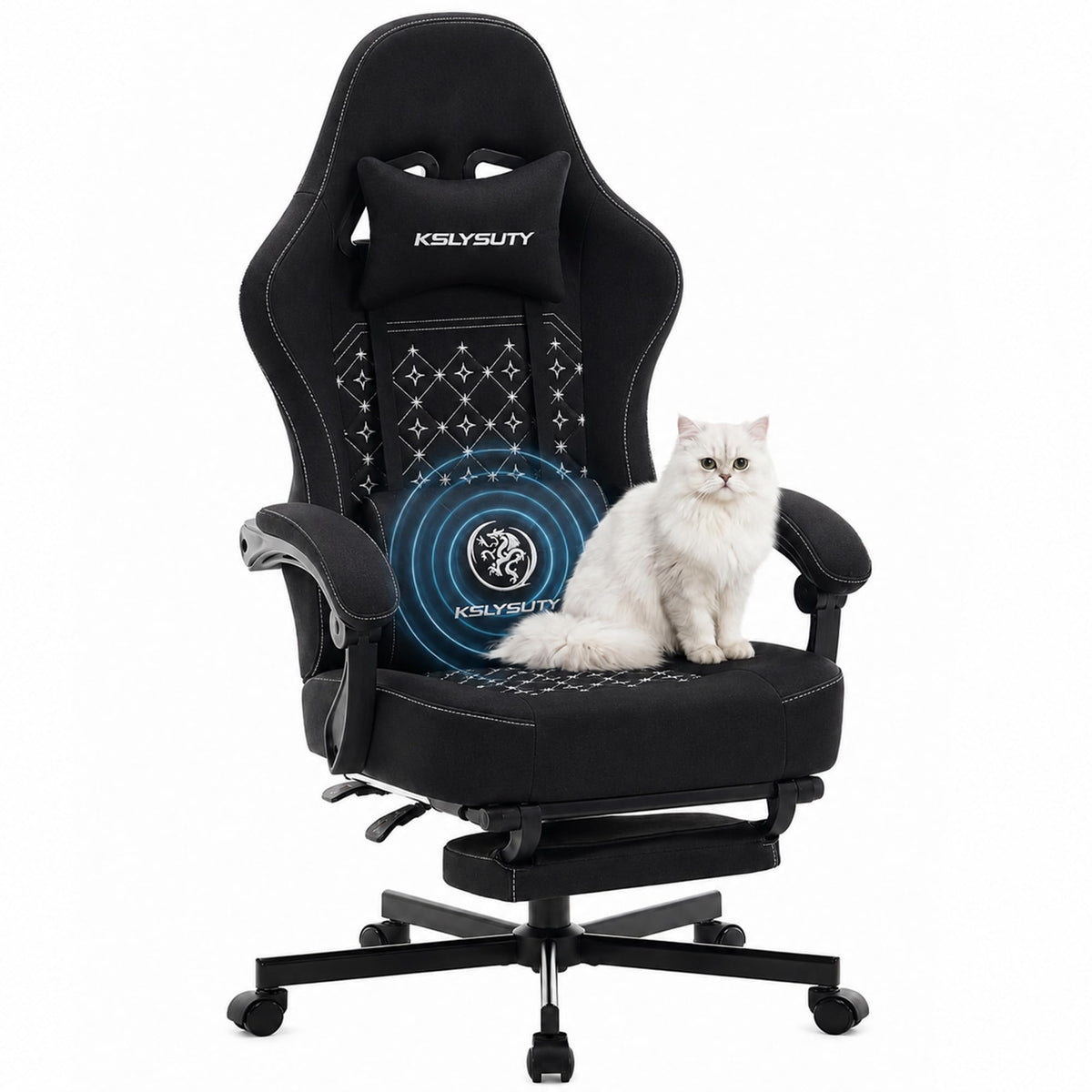 Ergonomic Gaming Chair with Footrest and Lumbar Support