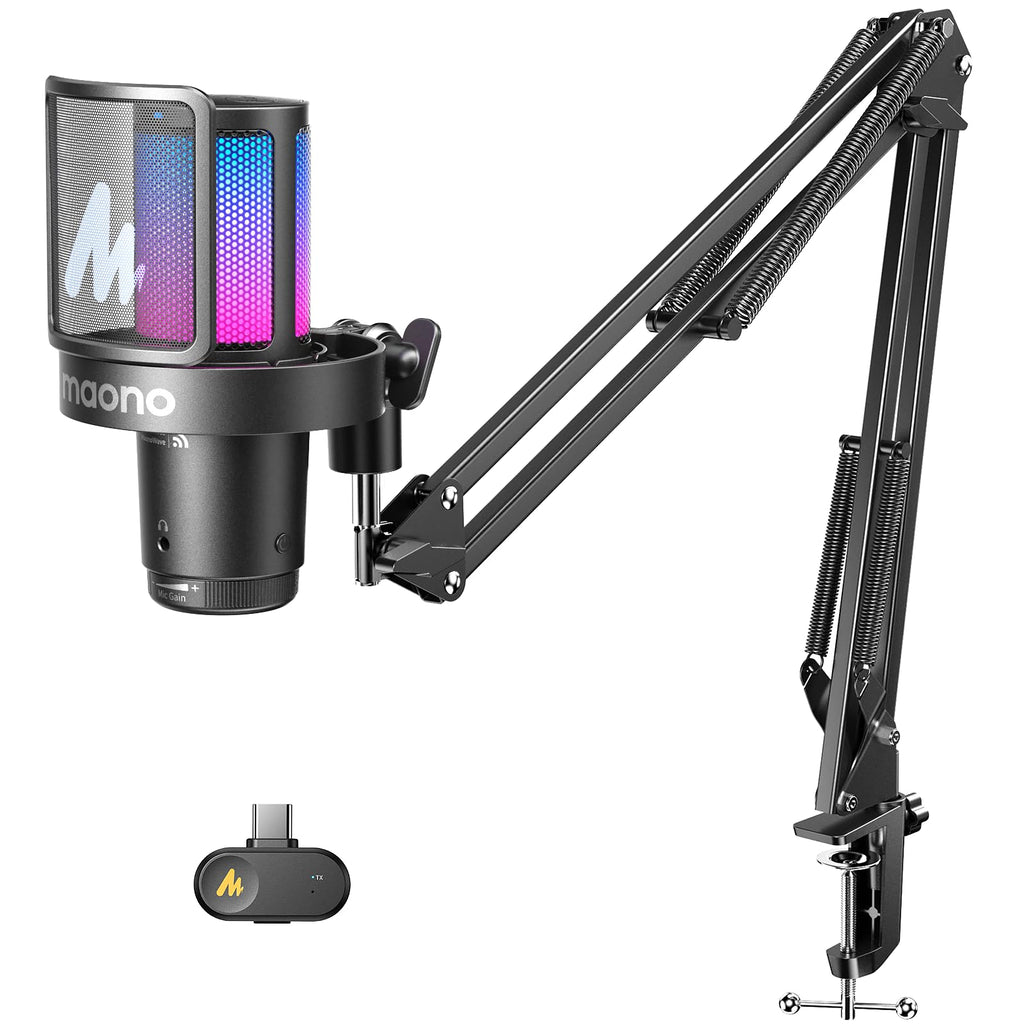 USB Gaming Microphone with Noise Cancellation and RGB
