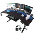 Gaming Desk Height Adjustable with Keyboard Tray