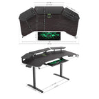 Gaming Desk Height Adjustable with Keyboard Tray