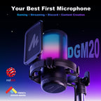 USB Gaming Microphone with Noise Cancellation and RGB