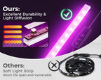 L Shaped Gaming Desk with LED Light and Power Outlet