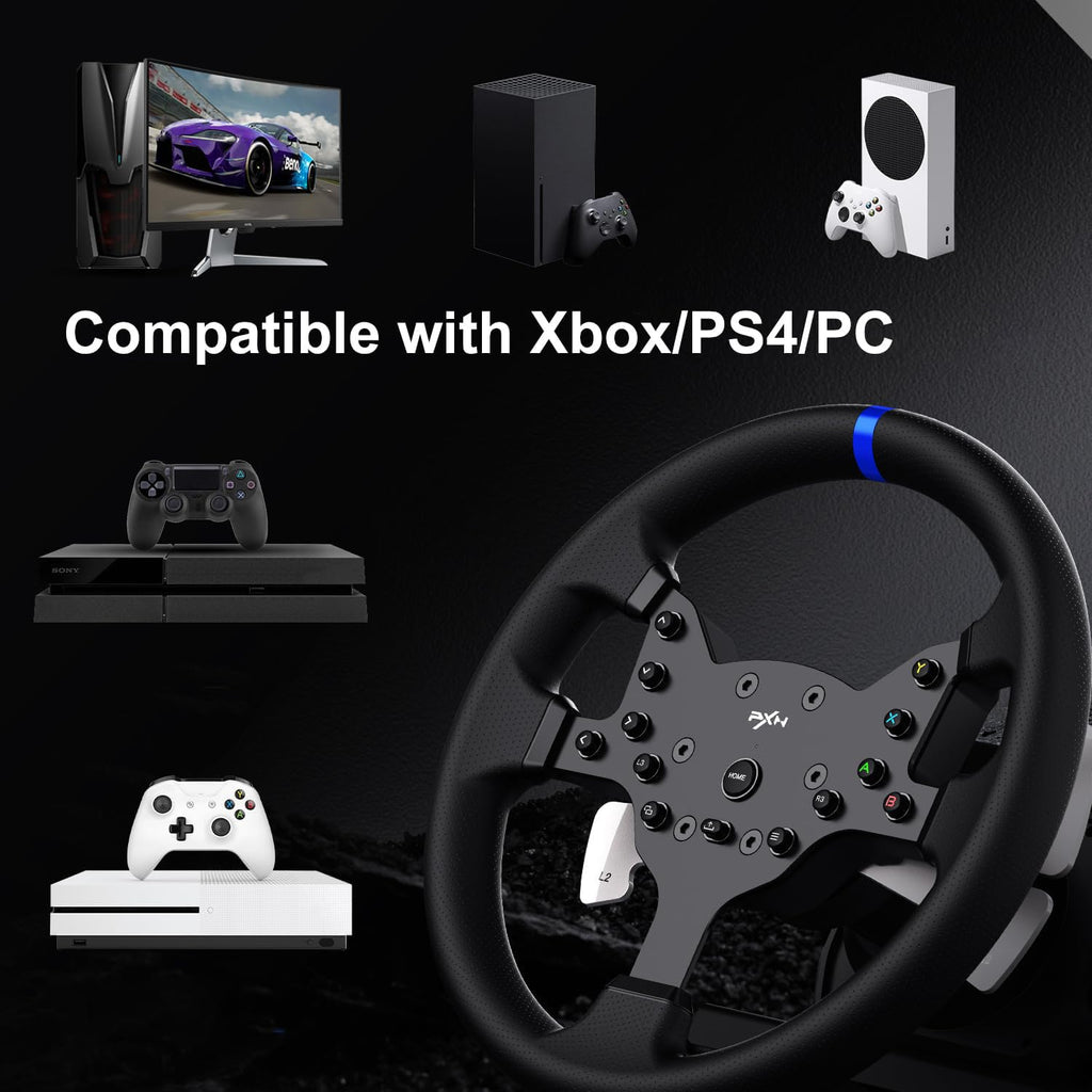 Force Feedback Racing Wheel with Pedals and Shifter