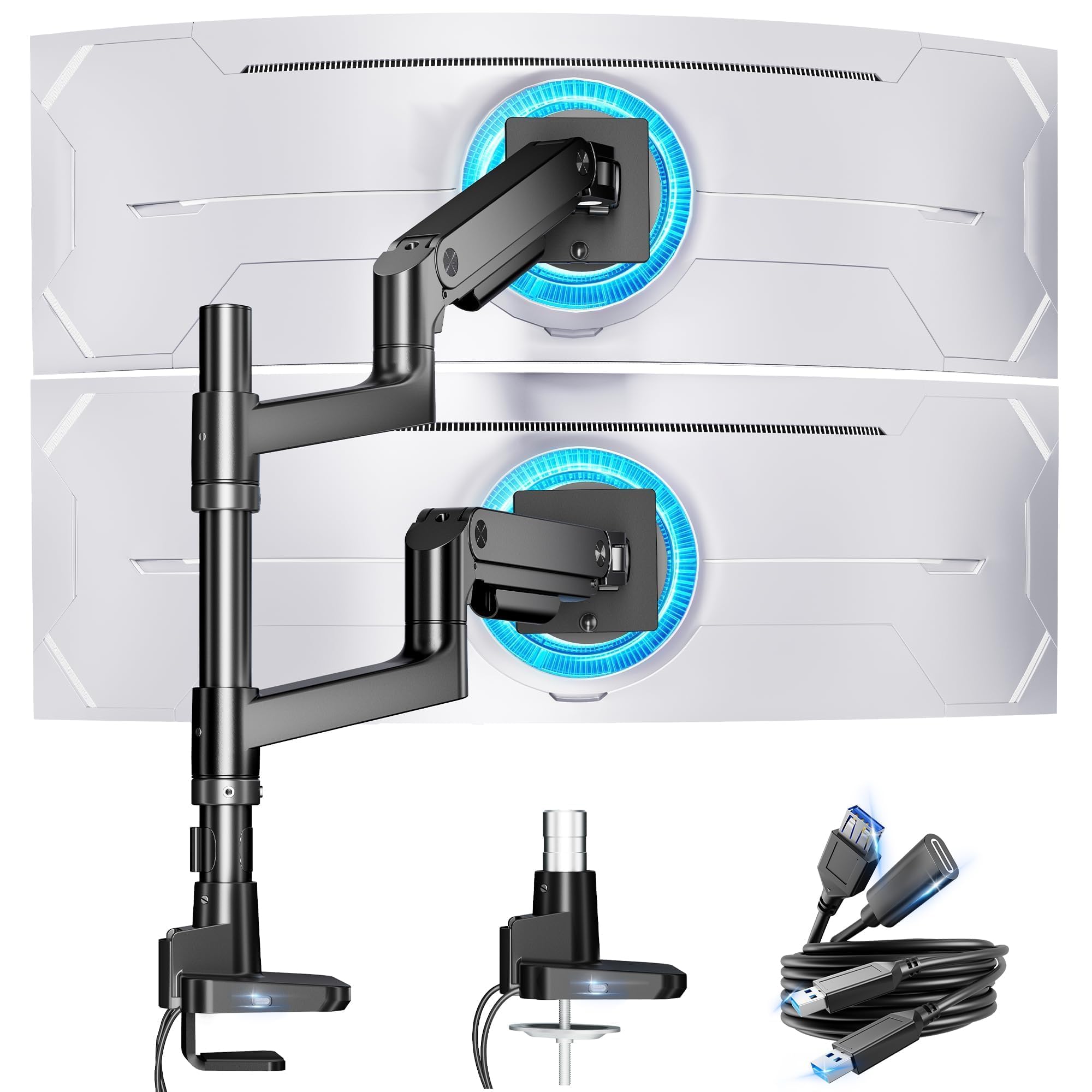 Dual Monitor Arm for 17 to 49 Inch Ultrawide Screens