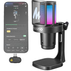 USB Gaming Microphone with Noise Cancellation and RGB