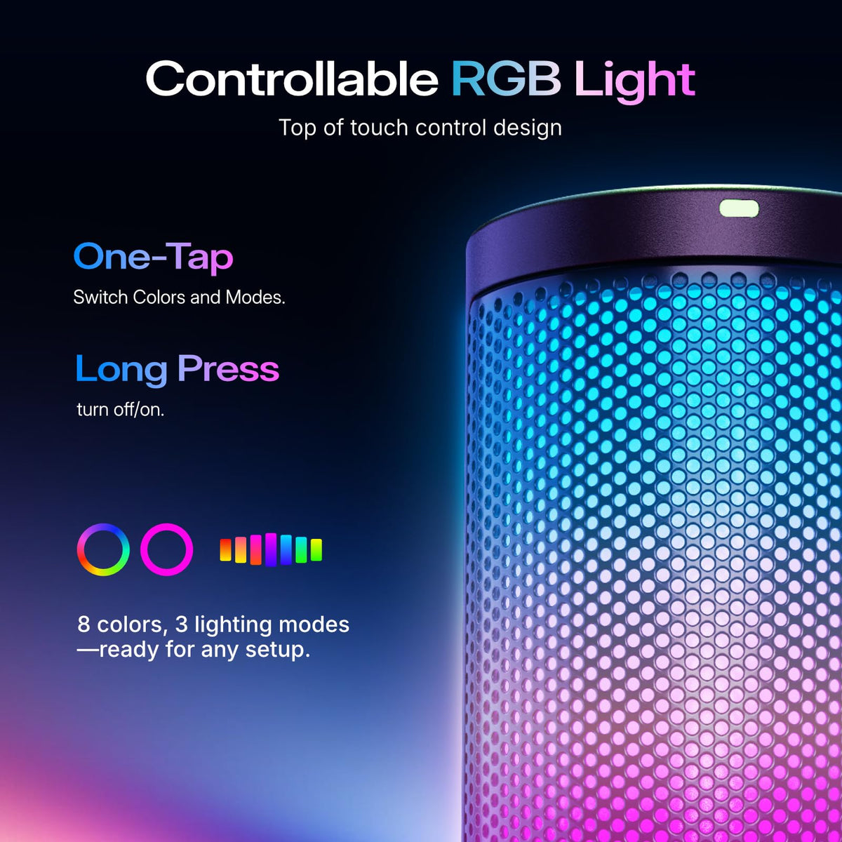 USB Gaming Microphone with Noise Cancellation and RGB