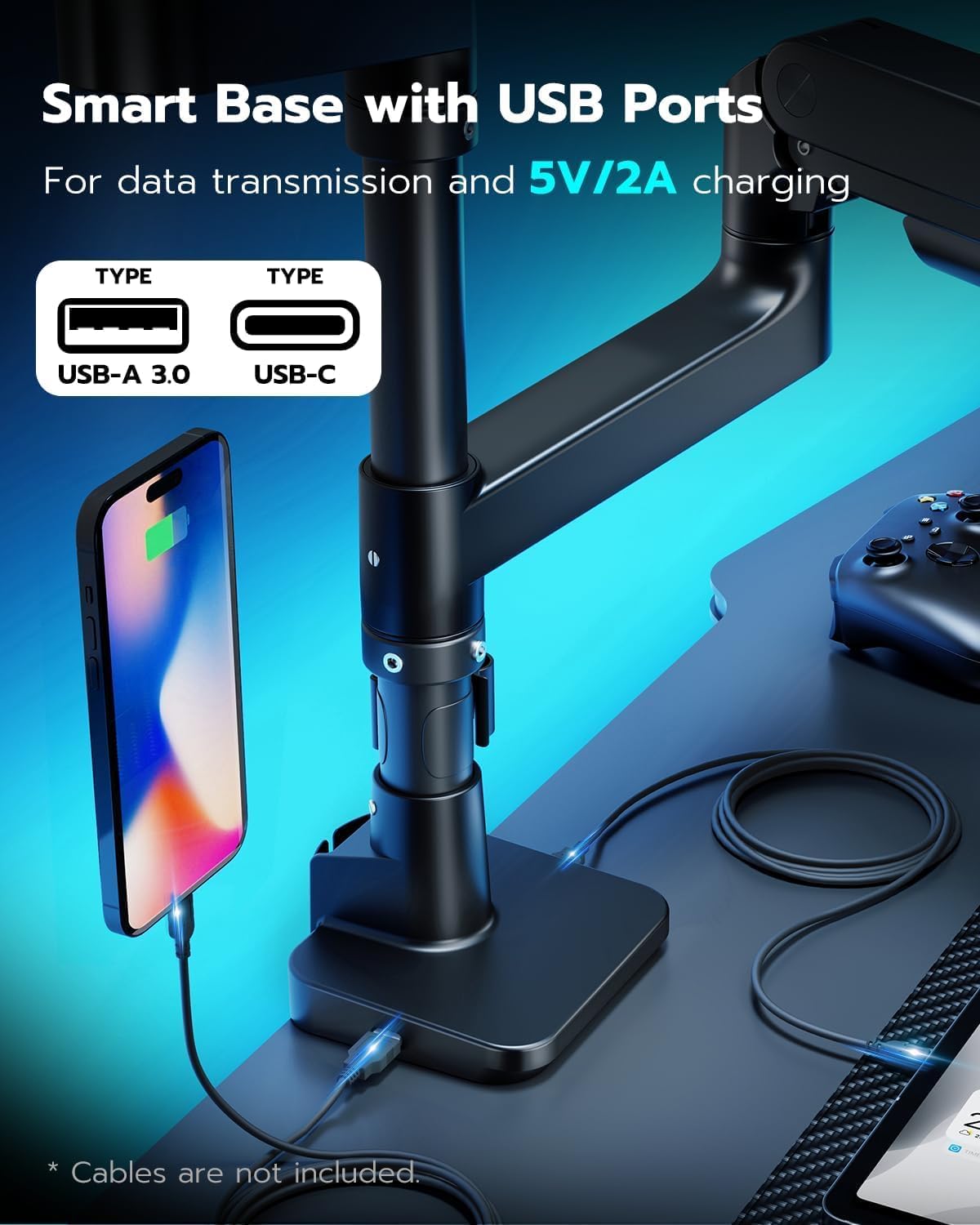Dual Monitor Arm for 17 to 49 Inch Ultrawide Screens