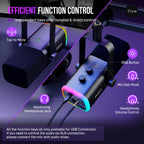 USB XLR Gaming Microphone with RGB and Boom Arm