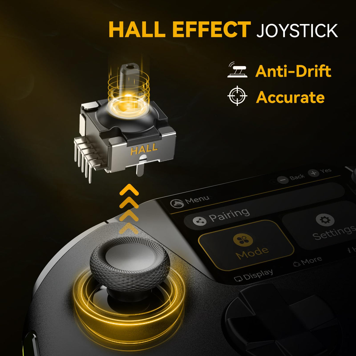 Wireless Gaming Controller with Display and Hall Sticks