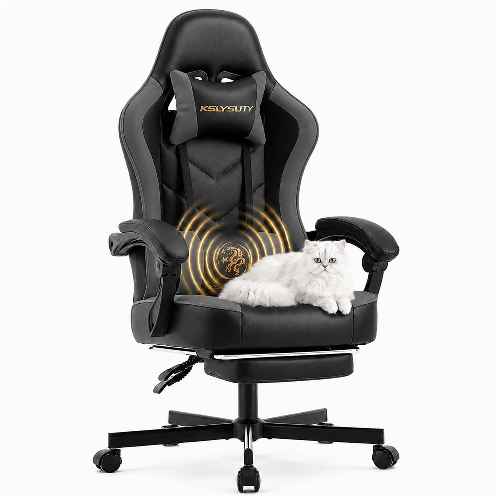 Ergonomic Gaming Chair with Footrest and Lumbar Support