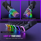 USB XLR Gaming Microphone with RGB and Boom Arm