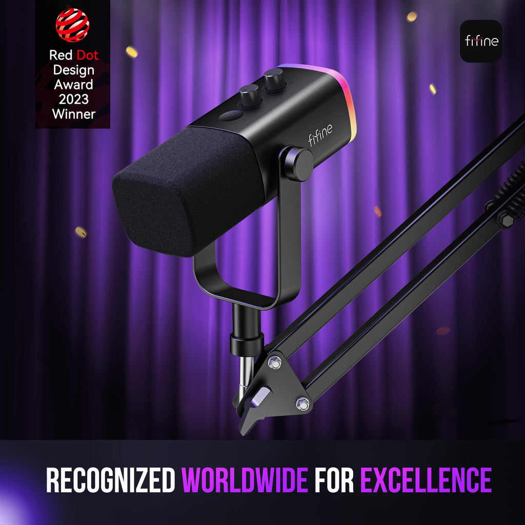 USB XLR Gaming Microphone with RGB and Boom Arm