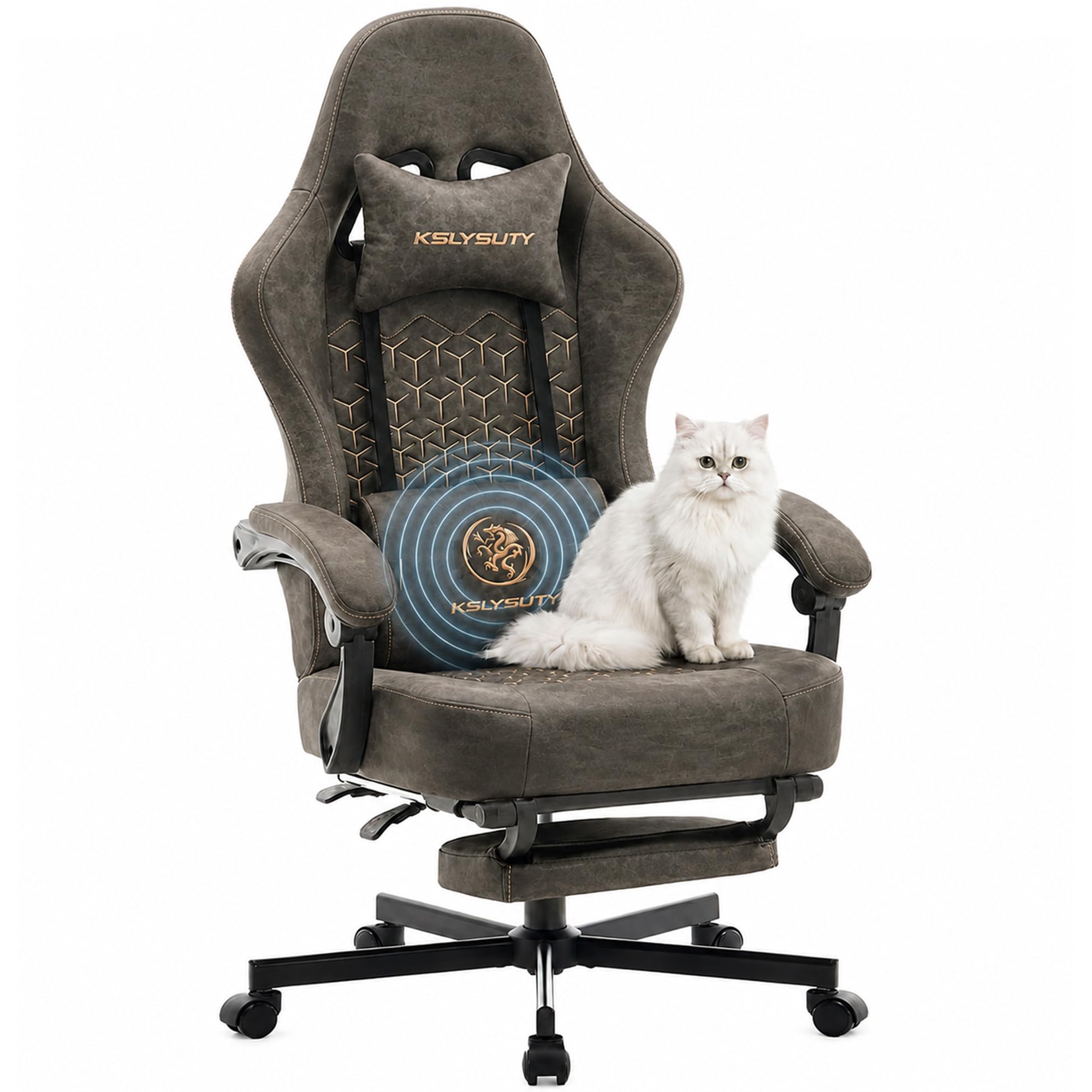 Ergonomic Gaming Chair with Footrest and Lumbar Support
