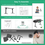 Gaming Desk Height Adjustable with Keyboard Tray