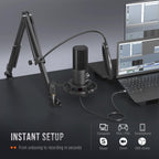 USB Condenser Gaming Microphone for Streaming and Recording
