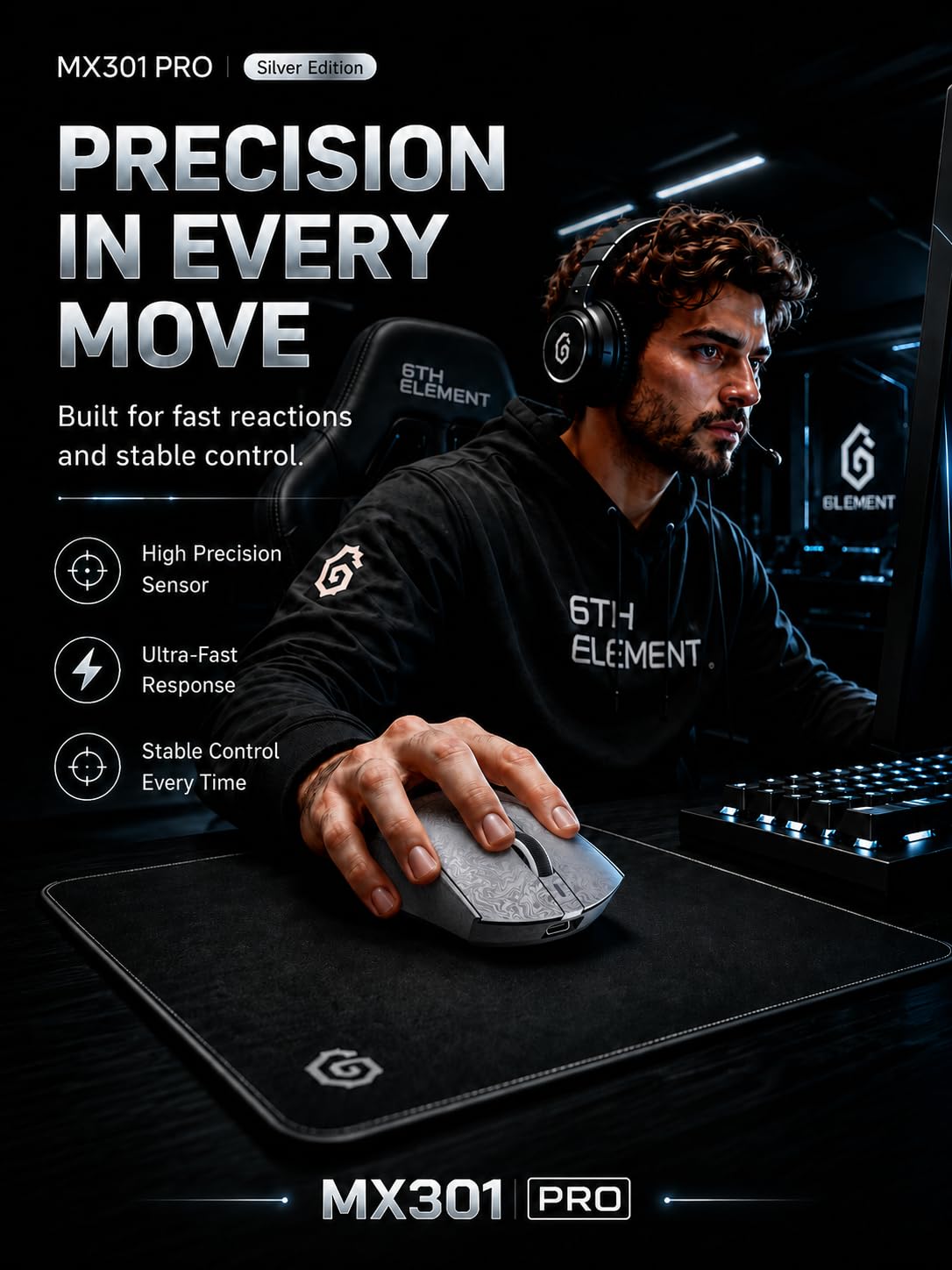 Lightweight Gaming Mouse with High Precision Sensor