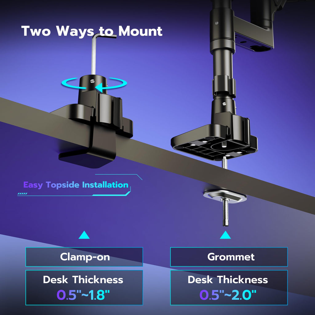 Monitor Arm Vertical Mount for 17 to 49 Inch Screens