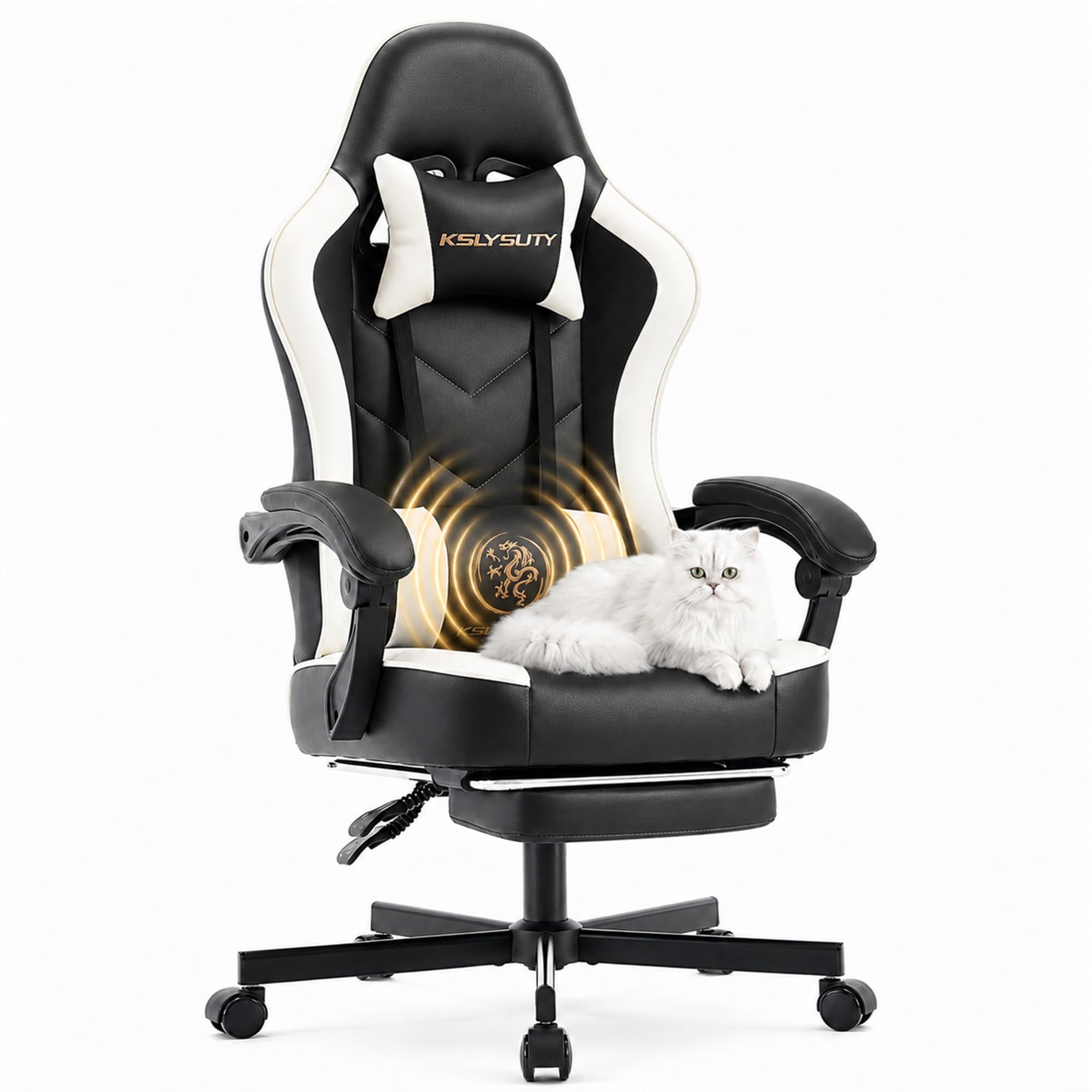 Ergonomic Gaming Chair with Footrest and Lumbar Support
