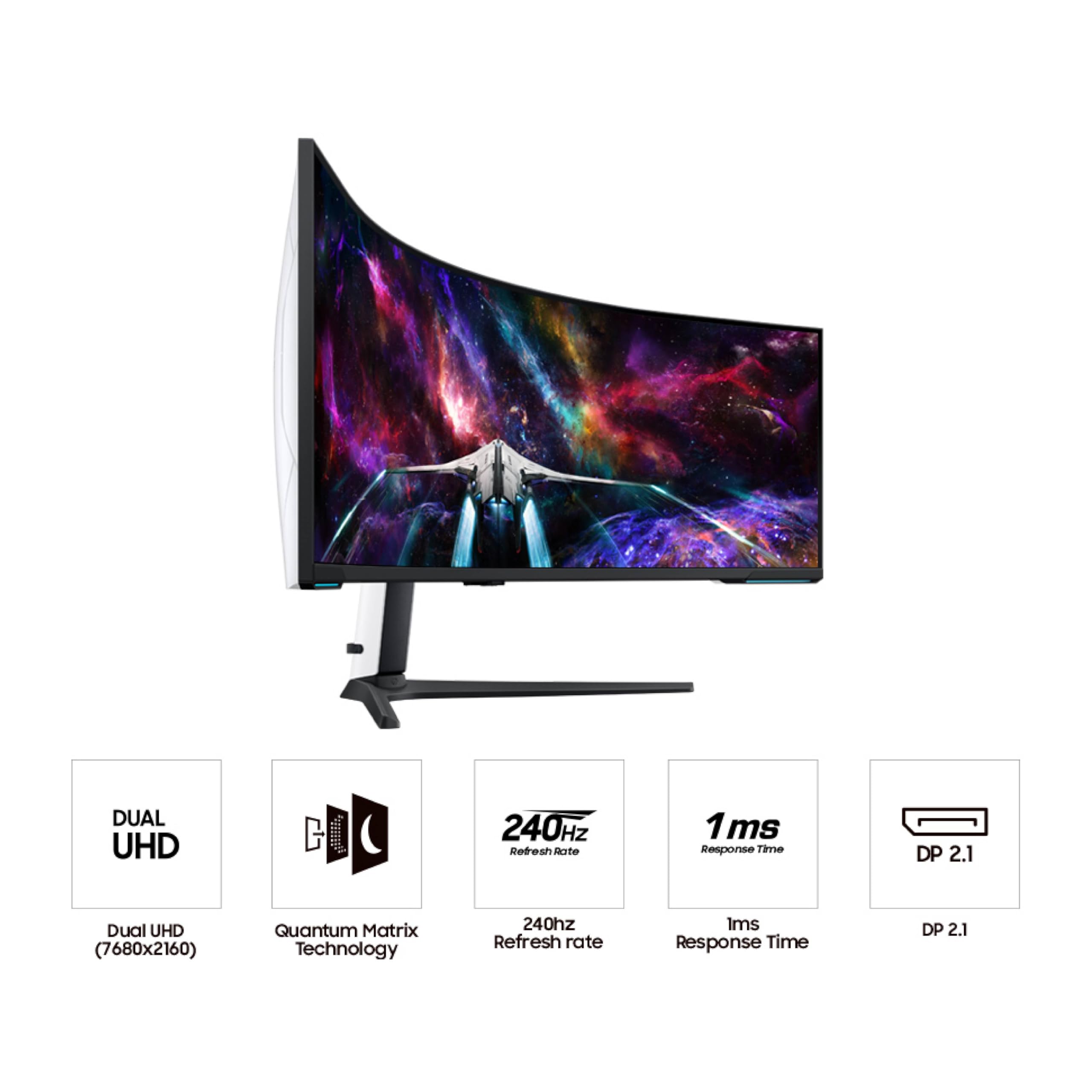 57 Inch Curved Gaming Monitor with Dual 4K Display