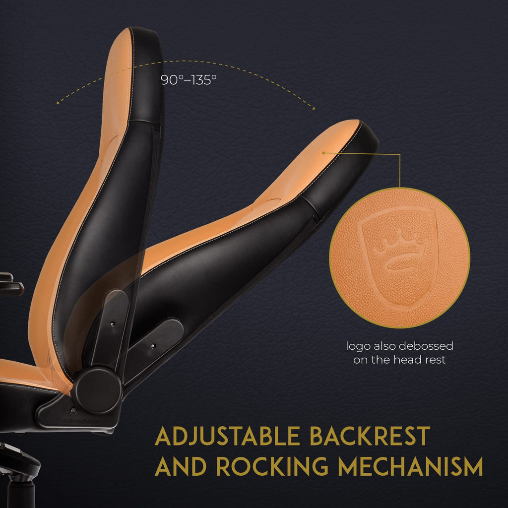 Leather Gaming Chair with Ergonomic Lumbar Support