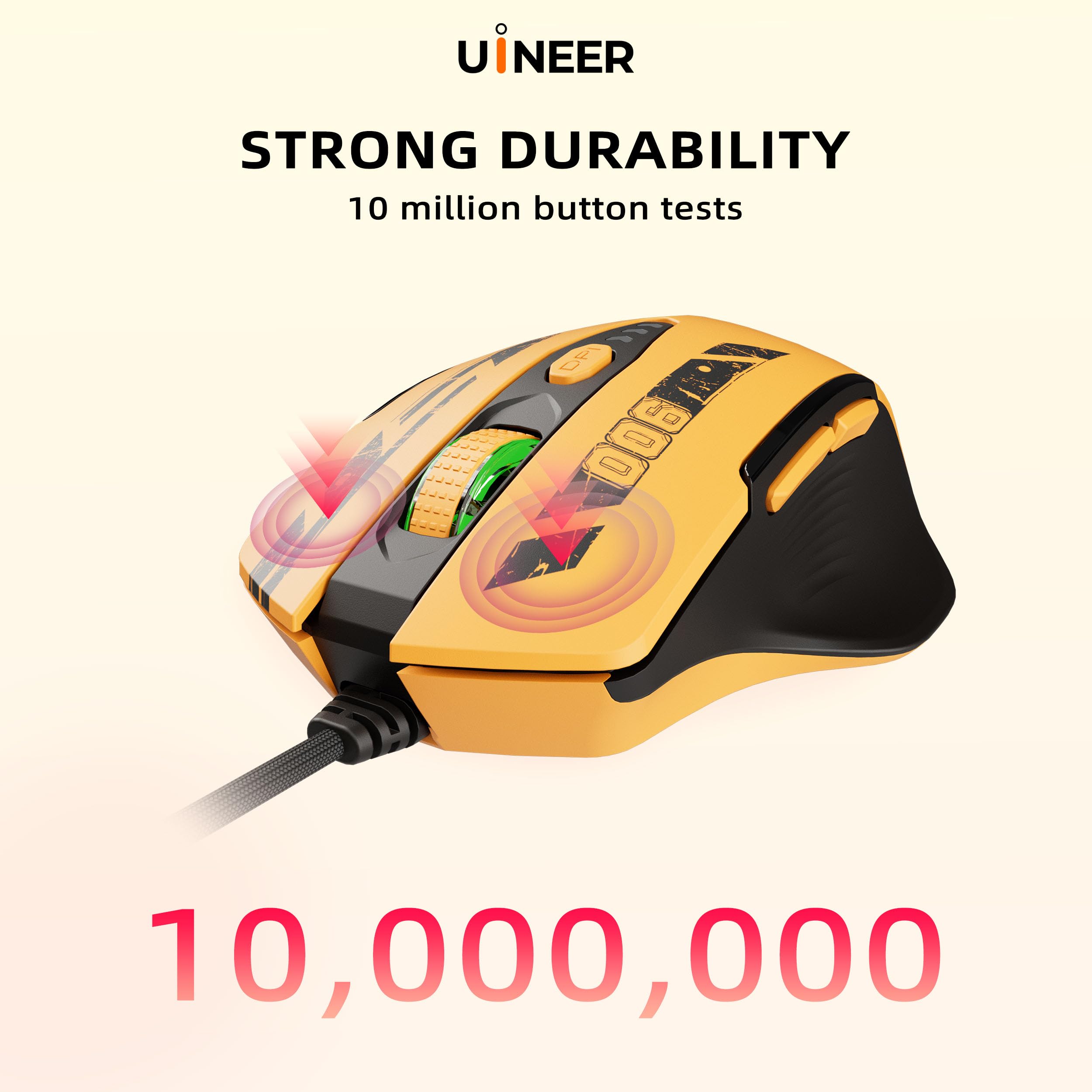 Wired Gaming Mouse with 6 Programmable Buttons