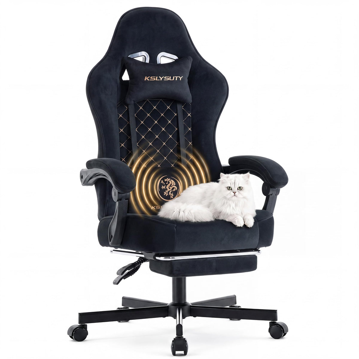Ergonomic Gaming Chair with Footrest and Lumbar Support