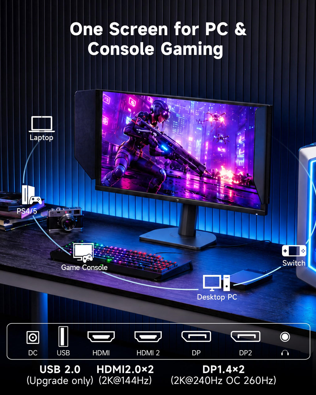 Gaming Monitor with High Refresh Rate Display