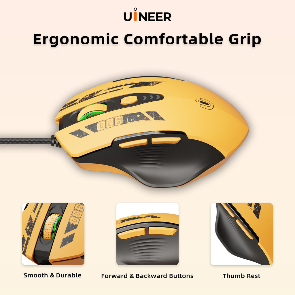 Wired Gaming Mouse with 6 Programmable Buttons