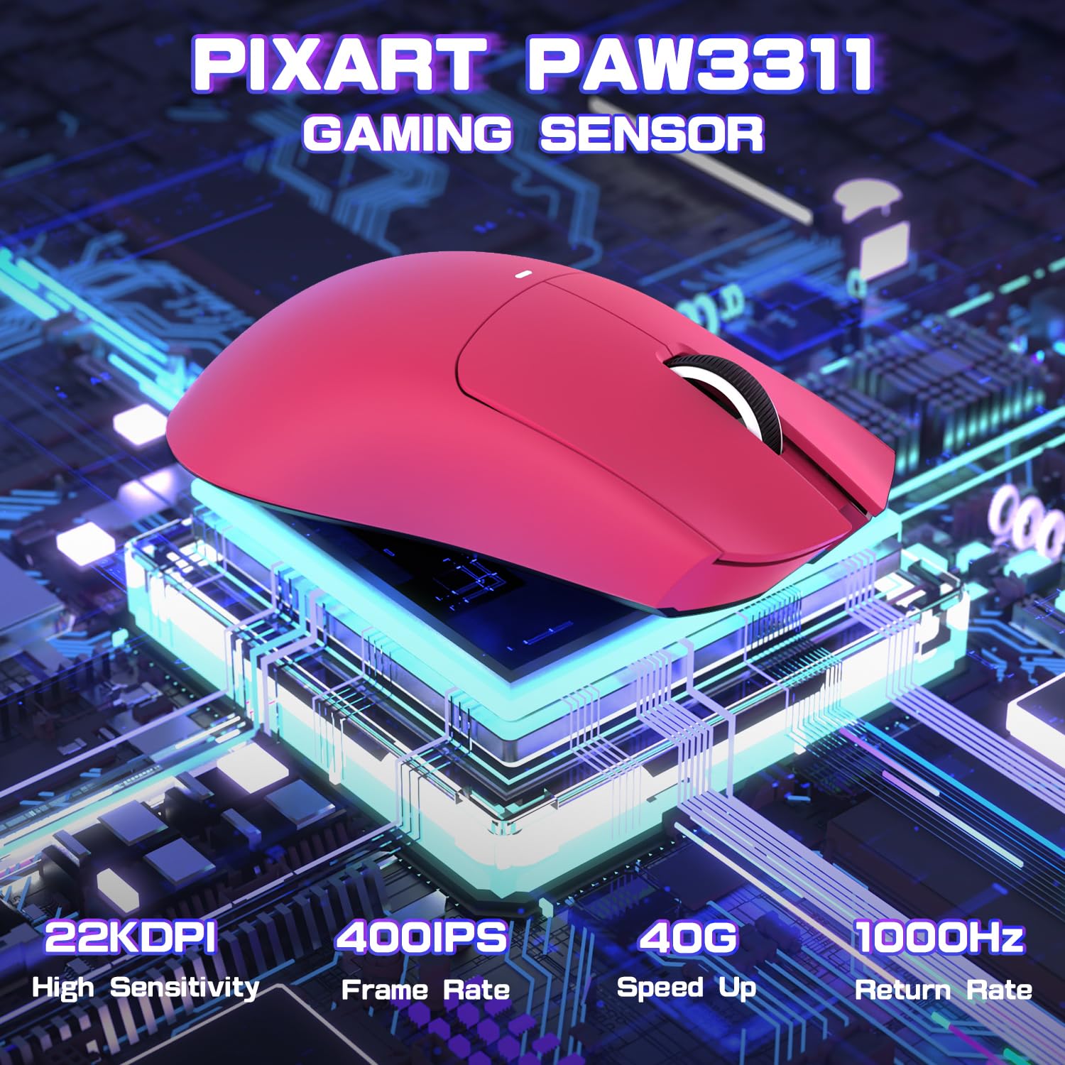 Wireless Gaming Mouse with Lightweight Esports Design