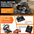 Gaming Racing Wheel with Pedals for PC and Console