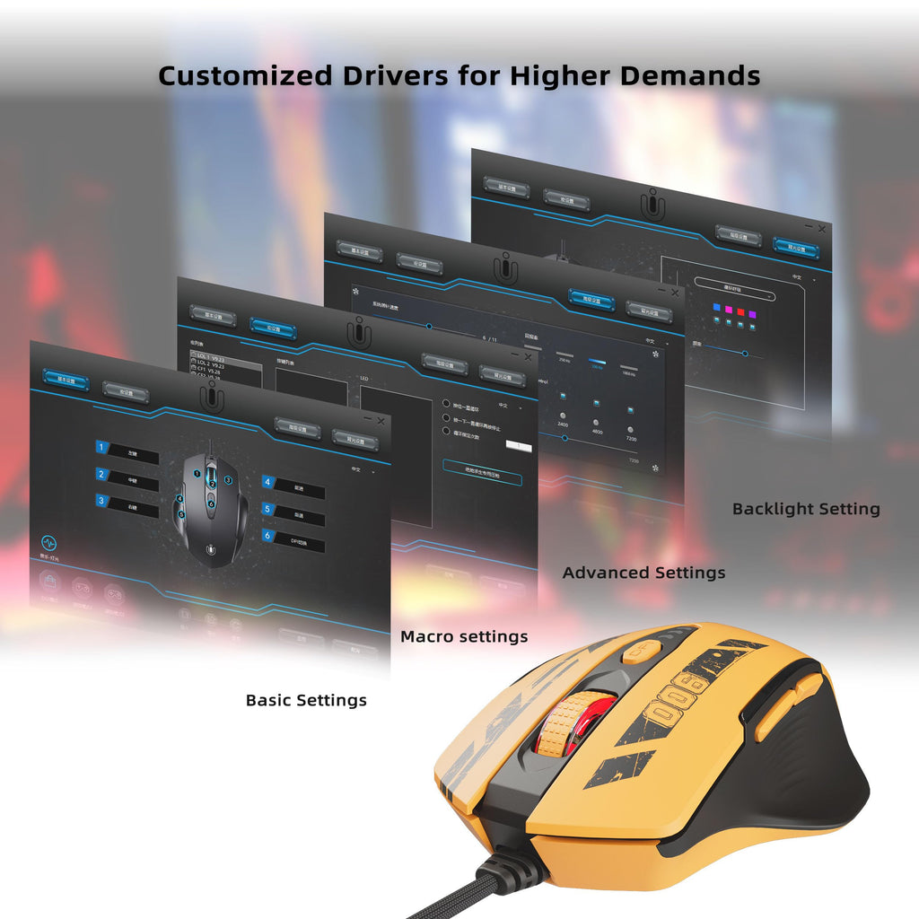 Wired Gaming Mouse with 6 Programmable Buttons