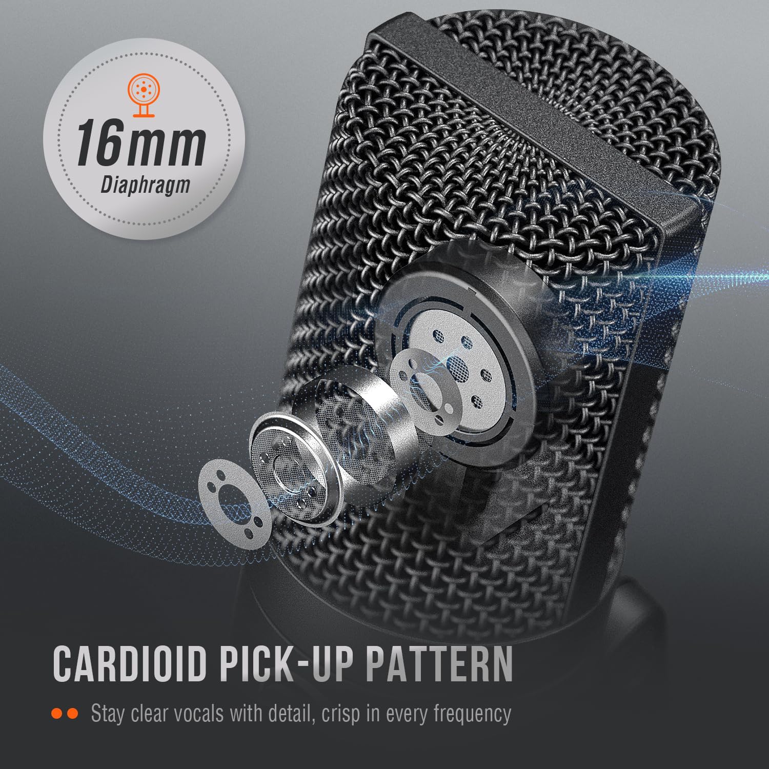 USB Condenser Gaming Microphone for Streaming and Recording