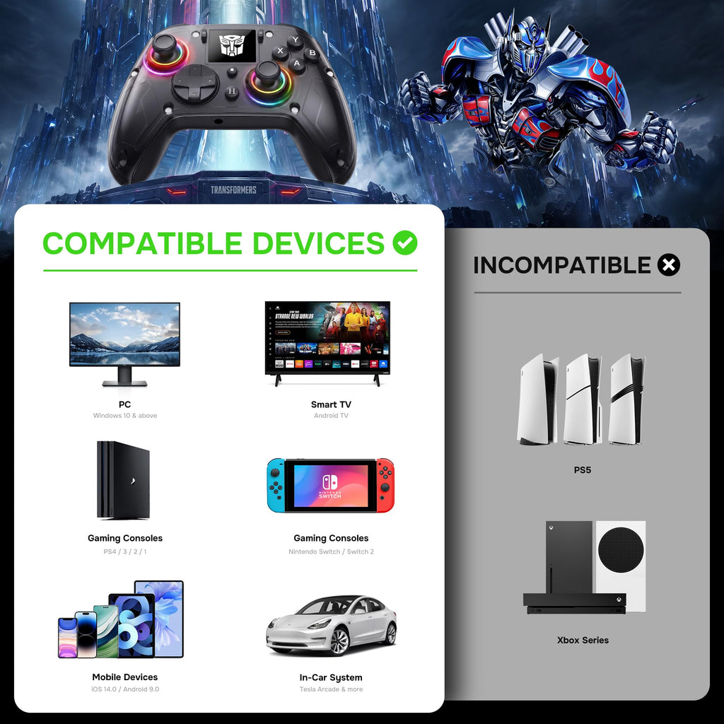 Wireless Gaming Controller with Transformers Design