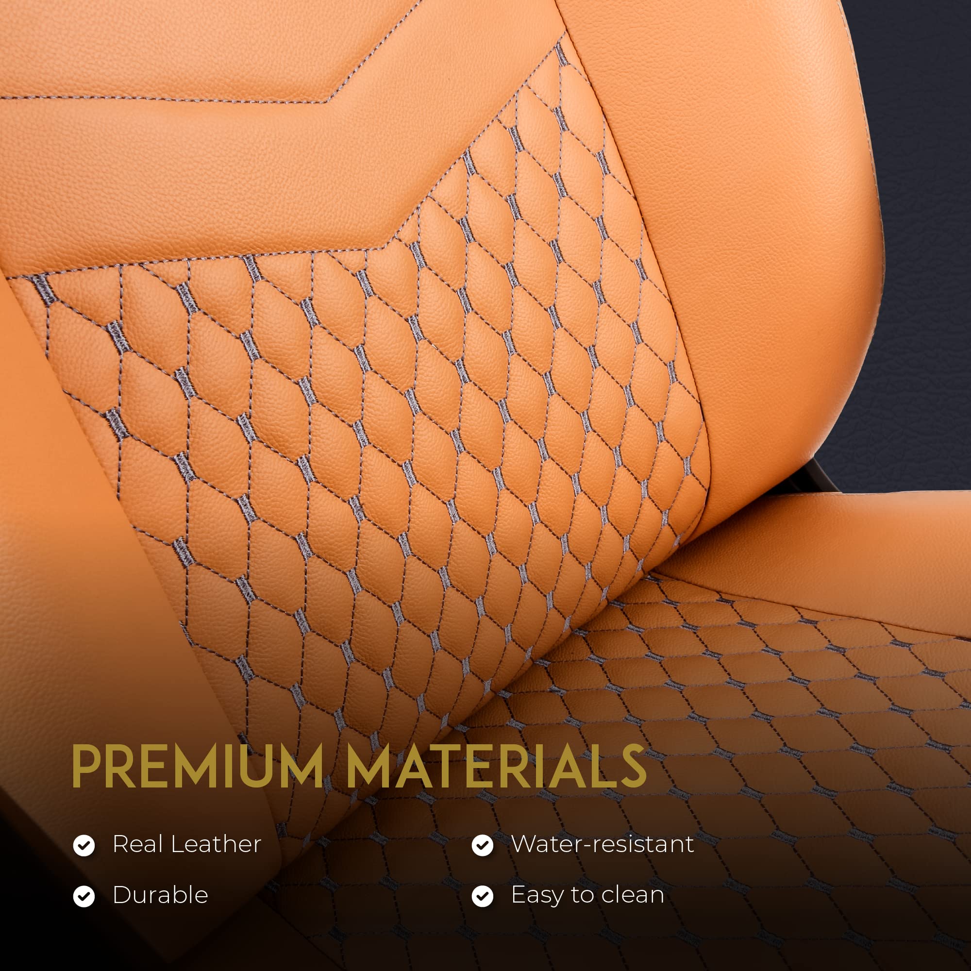 Leather Gaming Chair with Ergonomic Lumbar Support