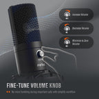 USB Condenser Gaming Microphone for Streaming and Recording