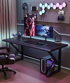 Solid Wood Gaming Desk with Modern Minimalist Design