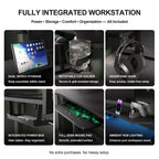 Gaming Desk Height Adjustable with Keyboard Tray