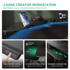 Gaming Desk Height Adjustable with Keyboard Tray
