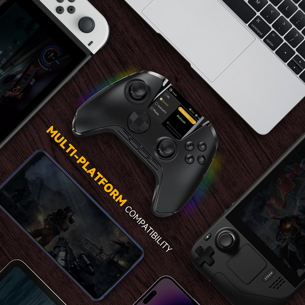 Wireless Gaming Controller with Display and Hall Sticks