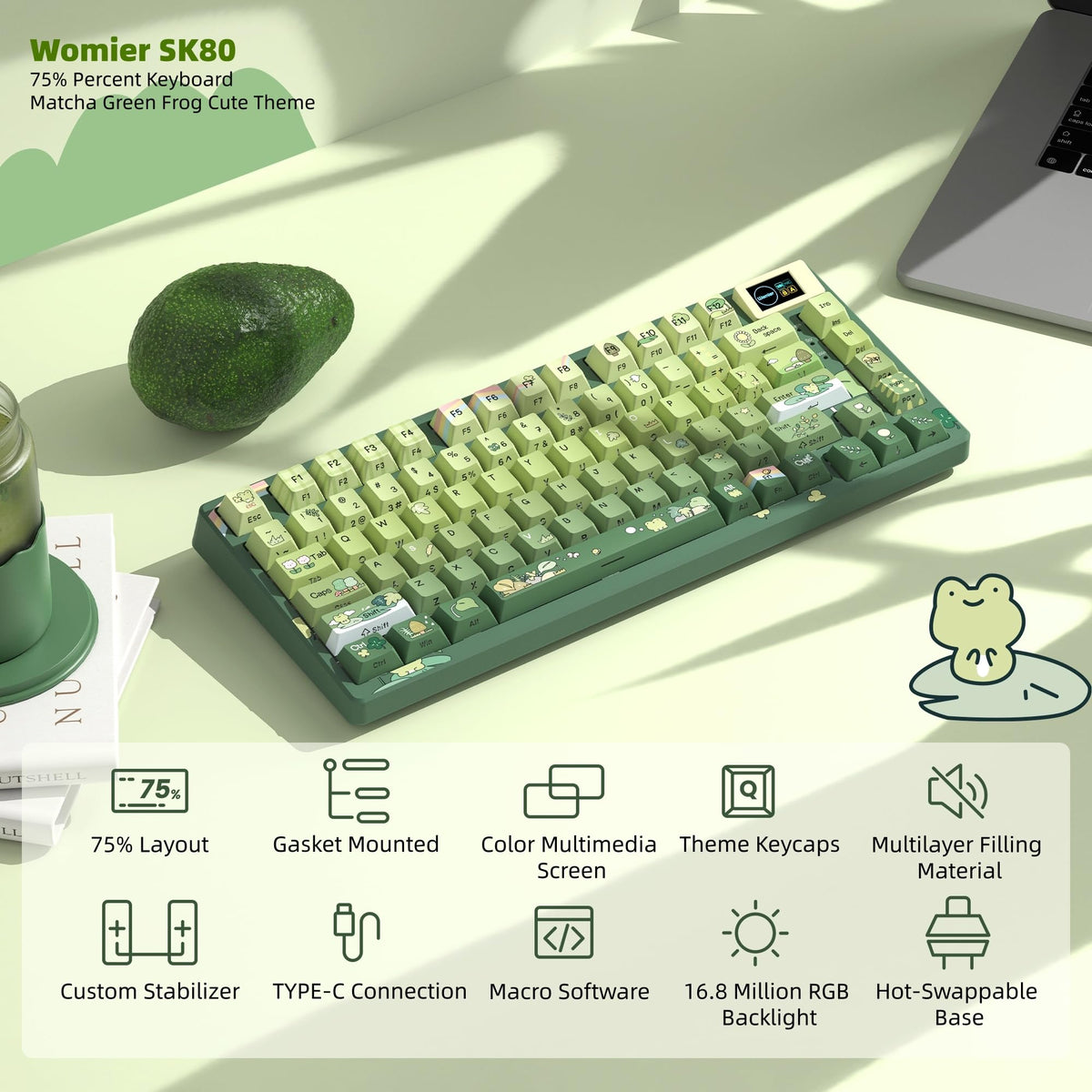 75% Gaming Keyboard with Color Display and Hot Swap