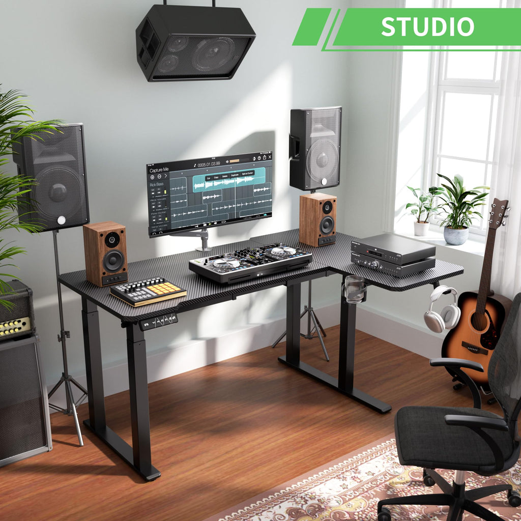 Standing Gaming Desk with Adjustable Height Frame