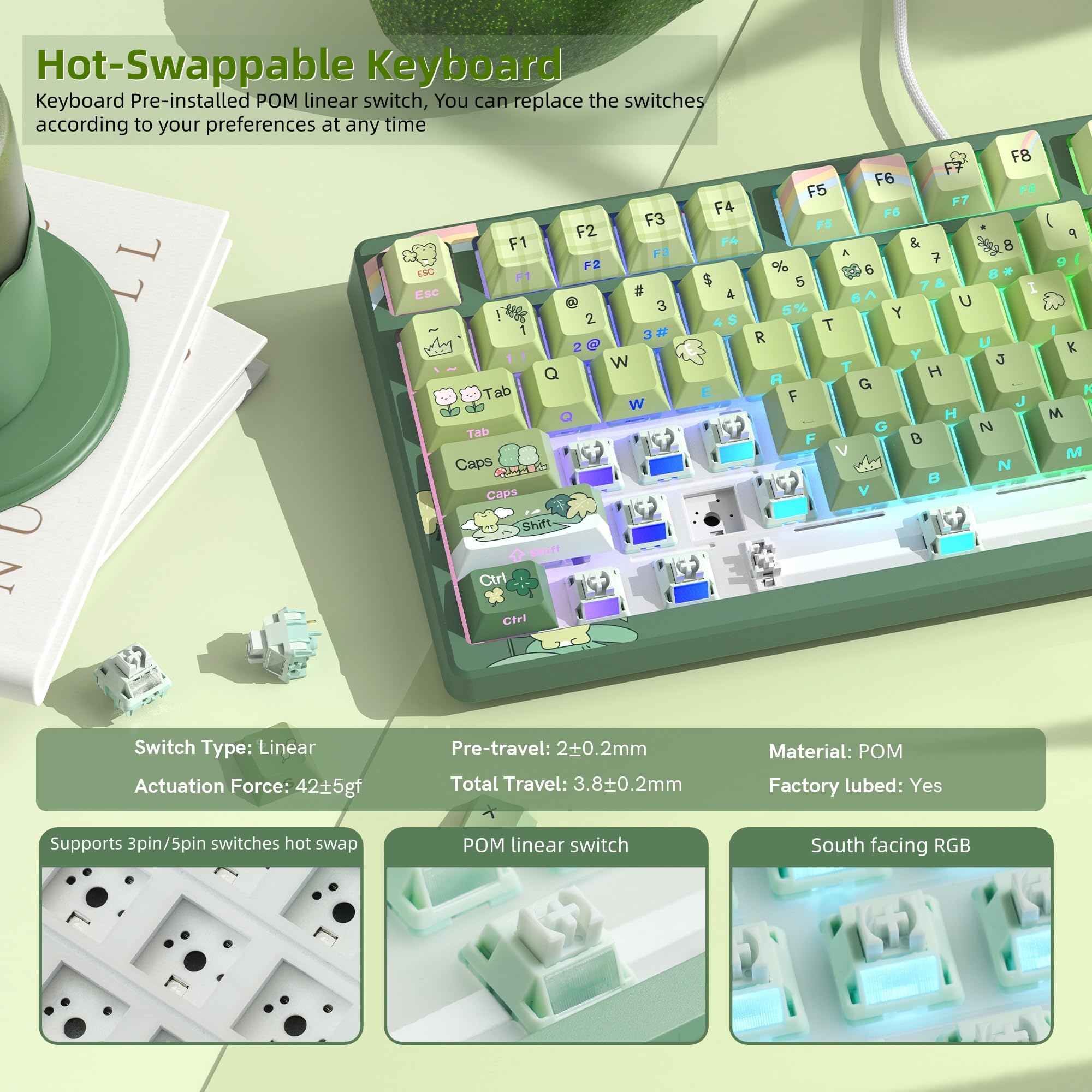 75% Gaming Keyboard with Color Display and Hot Swap