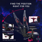 Gaming Chair with Magnetic Pillow and Lumbar Support