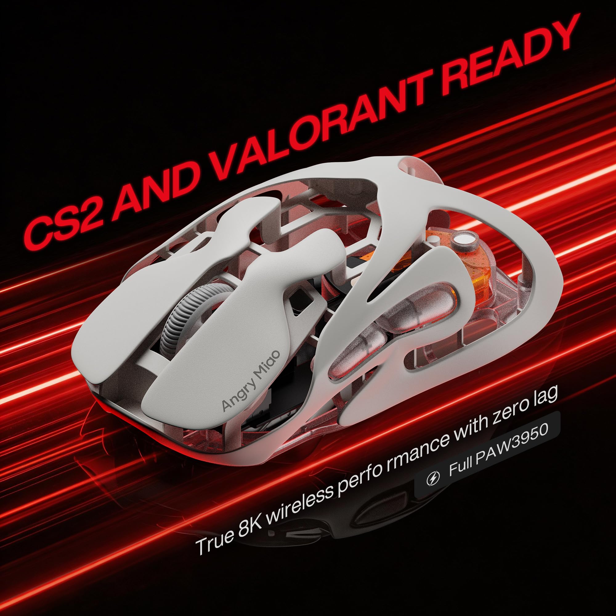 Wireless Gaming Mouse with 30K DPI and 8K Polling